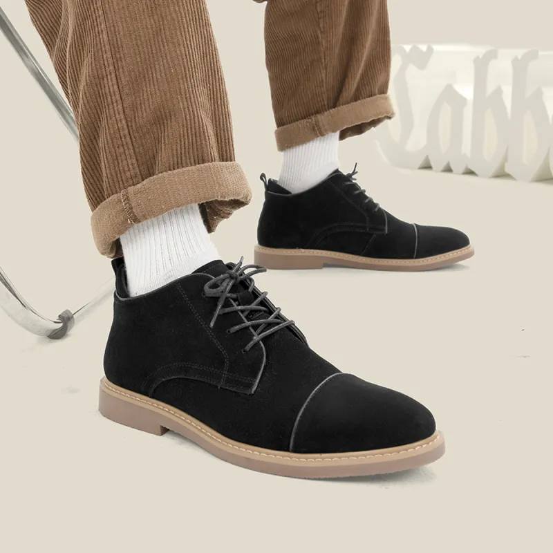 Cabbeen Minimalist Style Fashion Versatile Niche Ankle Boots Men's Black Romantic Confessions-5