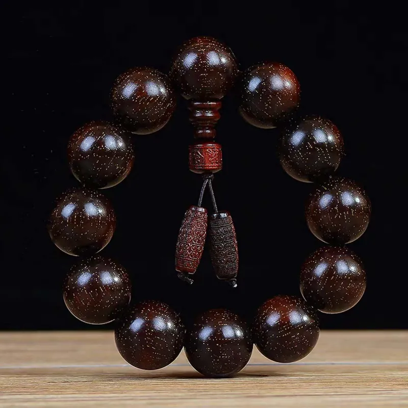 Crabs Red Rosewood Compressed Wood Beaded Bracelet Unisex-4