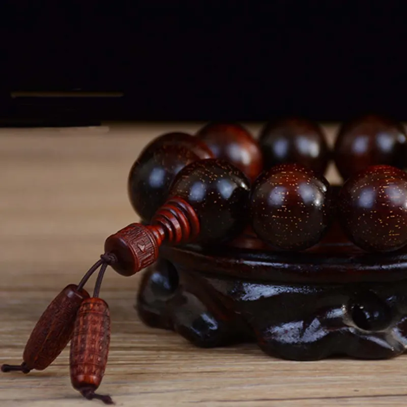 Crabs Red Rosewood Compressed Wood Beaded Bracelet Unisex-2