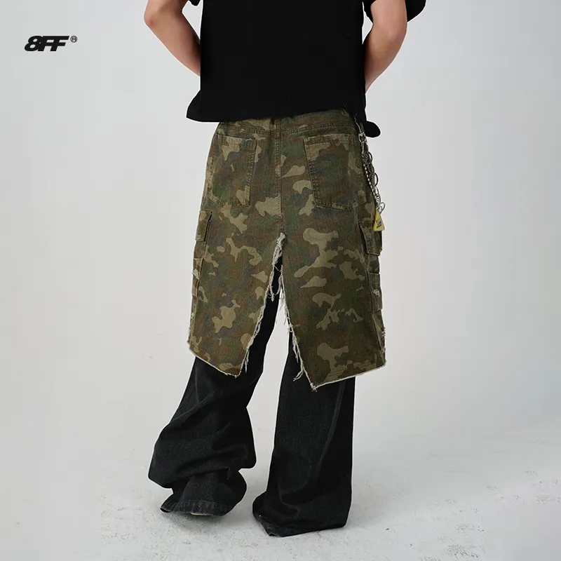 8FF Jeans Unisex Distressed Camouflage-2