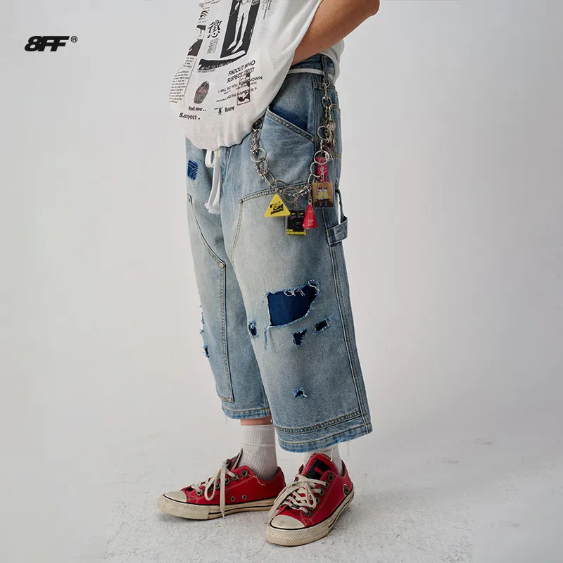 8FF Denim Shorts Men Mumbai Blue-2