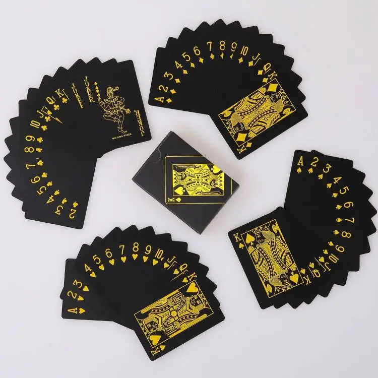 KecoSweet Black Plastic Plate Abrasion Resistant Durable PVC Waterproof Home Party Casual Standard Playing Cards-7