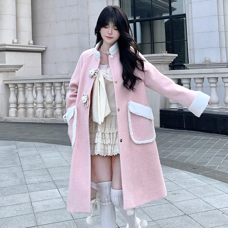 Blovelan Coats Women's Peach Pink-3
