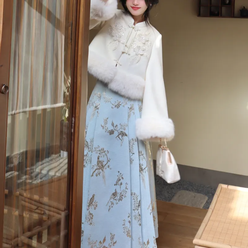 Blovelan Casual Long Skirts Women's Beige Gold-6