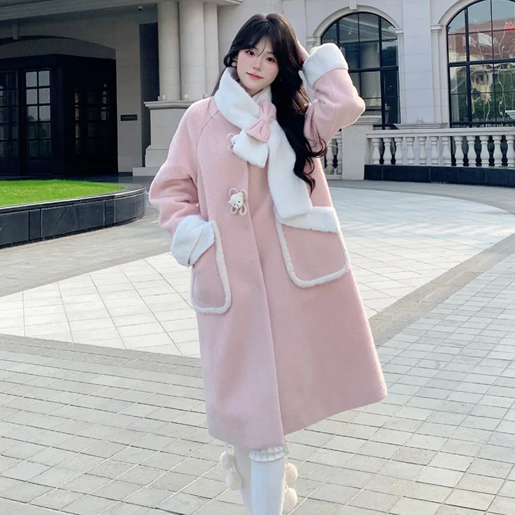 Blovelan Coats Women's Peach Pink-2