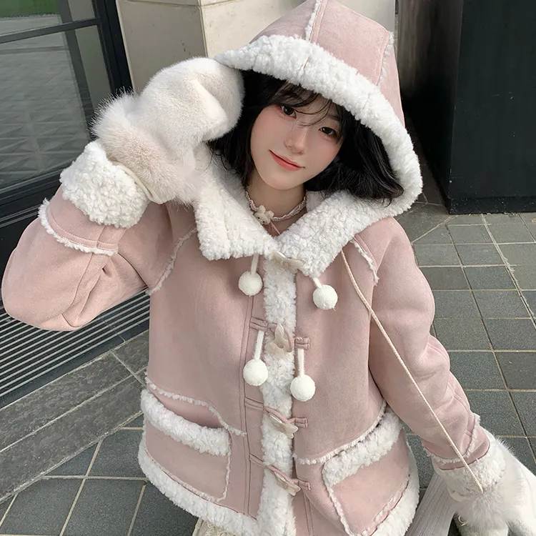 Blovelan Coats Women's Ballet Pink-2