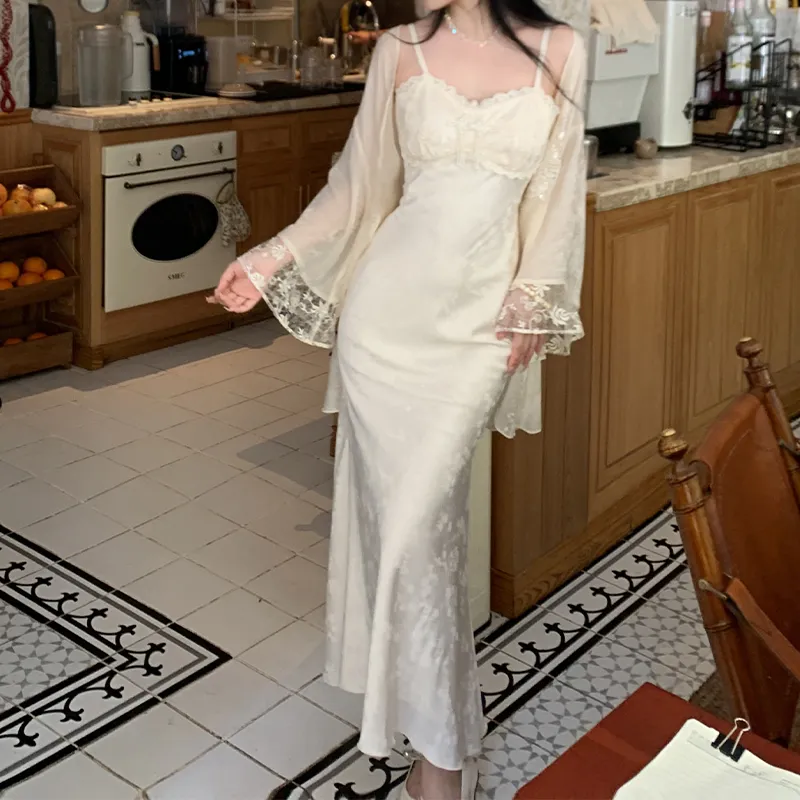 Blovelan Slip Dress Women's Pearl White-3