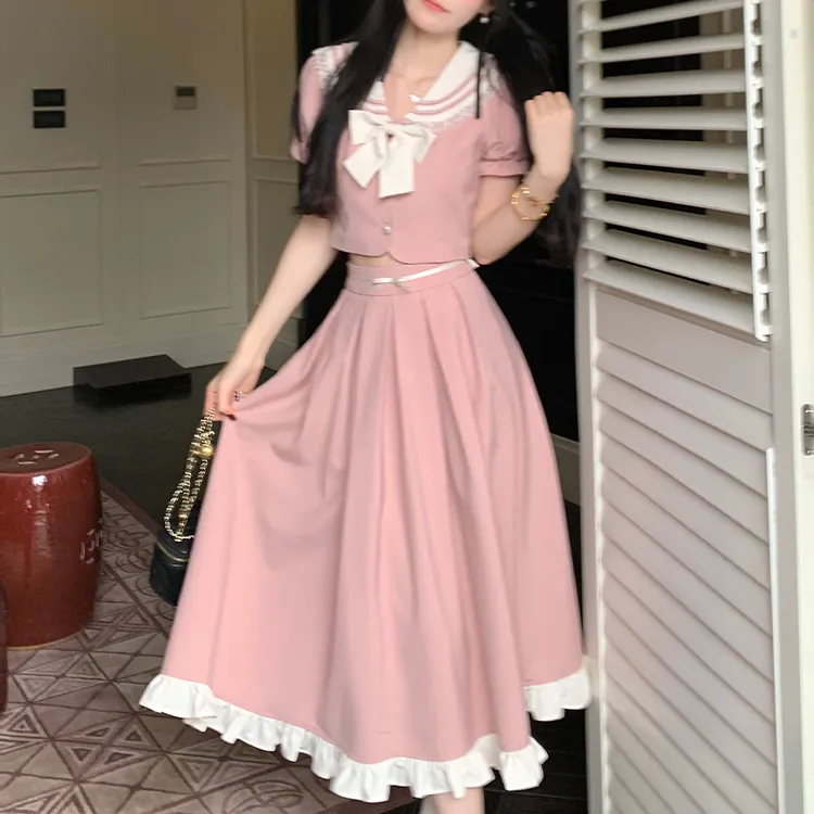 Blovelan Skirt Set Women's Pink-6