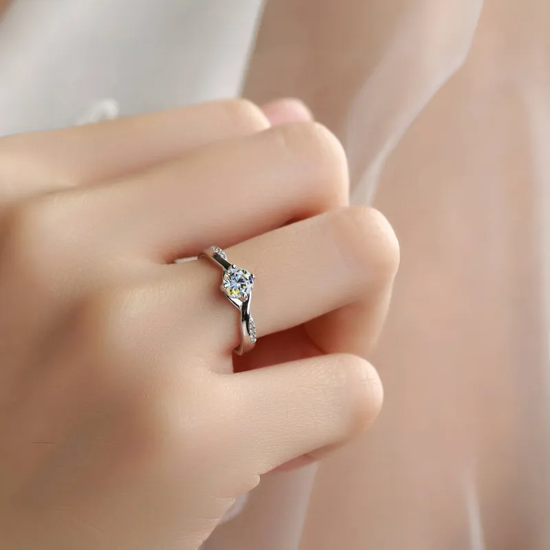 FEENG X S925 Silver D Color Moissanite Rings Women's-4