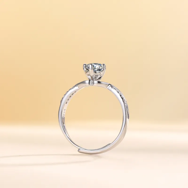 FEENG X S925 Silver D Color Moissanite Rings Women's-3