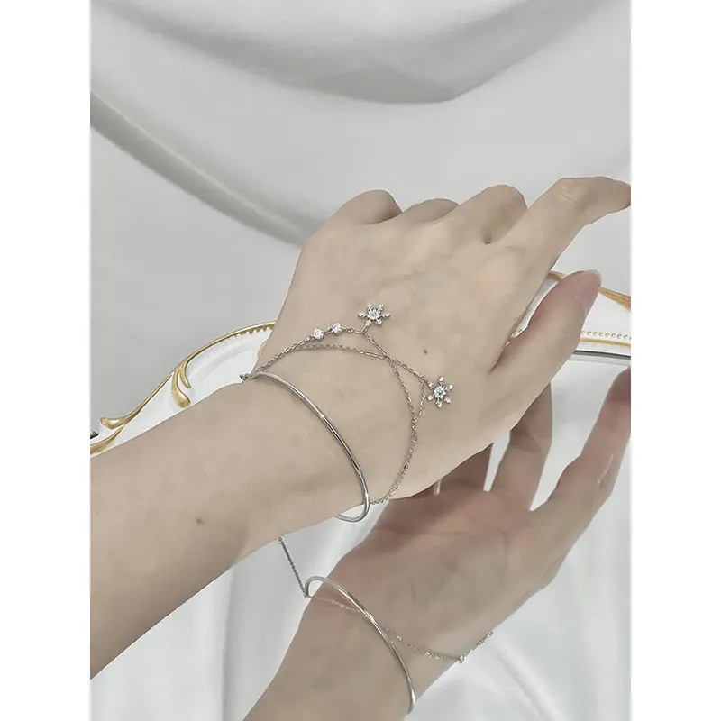 FEENG X 925 Sterling Silver Bangle Solid Women's-2