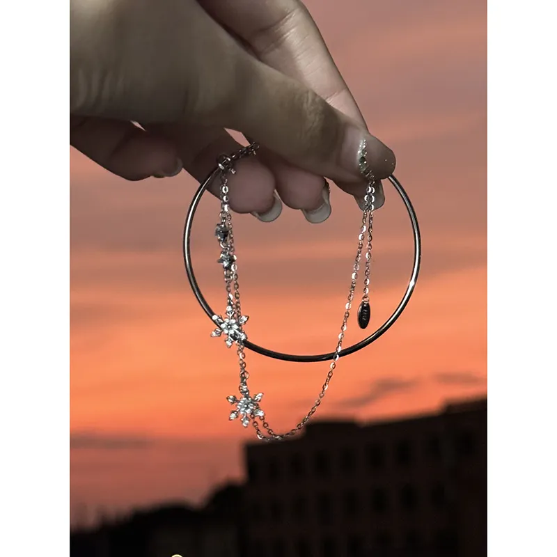 FEENG X 925 Sterling Silver Bangle Solid Women's-3