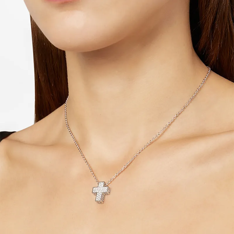 CHIARA FERRAGNI Zircon Water Coated 18K Gold Italian Lightweight Luxury Necklace Advanced Accessory Unisex Silver-2