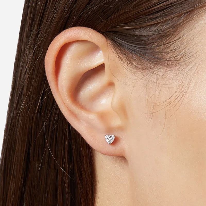 CHIARA FERRAGNI 925 Sterling Silver With Zircon Italian Luxury Light Earrings, Hoop Earrings Women's Silver-3