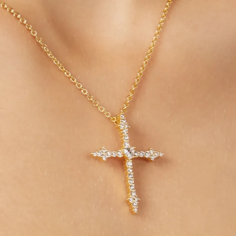 CHIARA FERRAGNI Zircon Water Coated 18K Gold Italian Lightweight Luxury Necklace Advanced Accessory Women's Gold-3