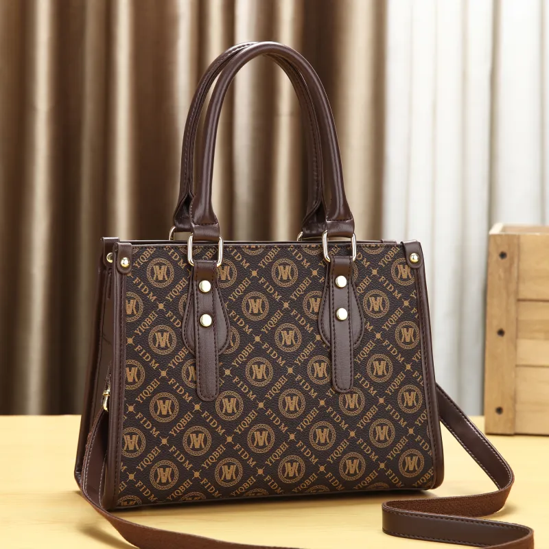 Weymond PU Tote Shoulder Bag Crossbody Bag Handbag Women's Coffee/Earth Yellow/Champagne-7