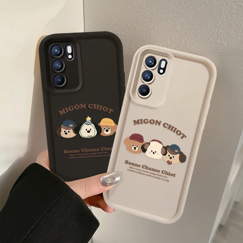 Cuttlefish Grid TPU Material Impact Resistant Phone Cases Available For OPPO Cartoon Japanese And Korean Style-2