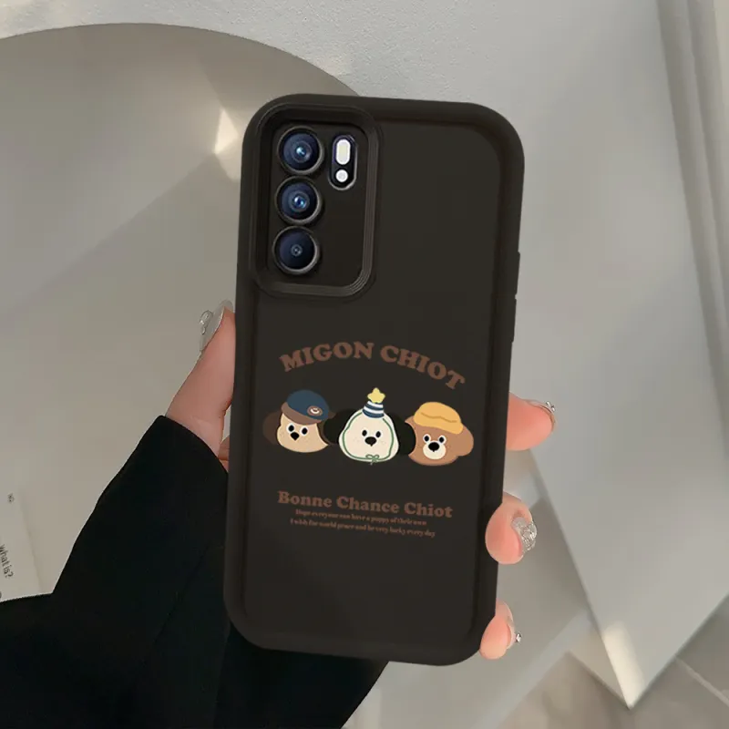 Cuttlefish Grid TPU Material Impact Resistant Phone Cases Available For OPPO Cartoon Japanese And Korean Style-6