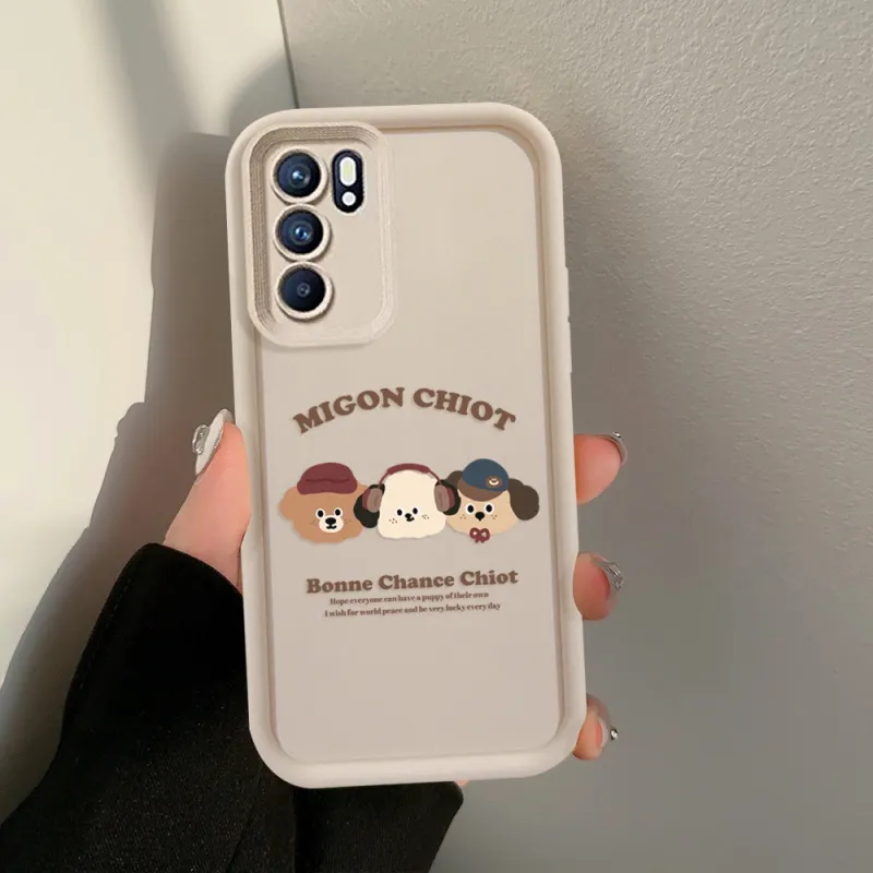 Cuttlefish Grid TPU Material Impact Resistant Phone Cases Available For OPPO Cartoon Japanese And Korean Style-1