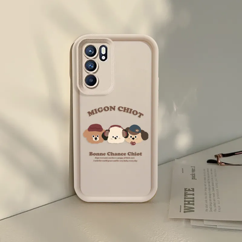Cuttlefish Grid TPU Material Impact Resistant Phone Cases Available For OPPO Cartoon Japanese And Korean Style-3