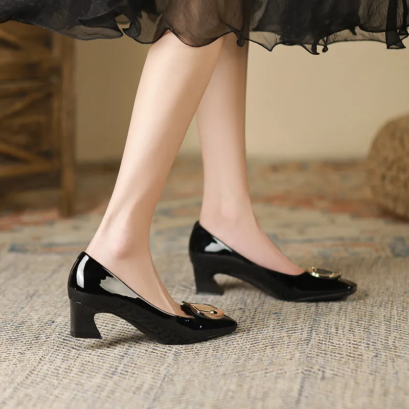 Zubumei Chunky Heel High Heels 4cm Women's-11