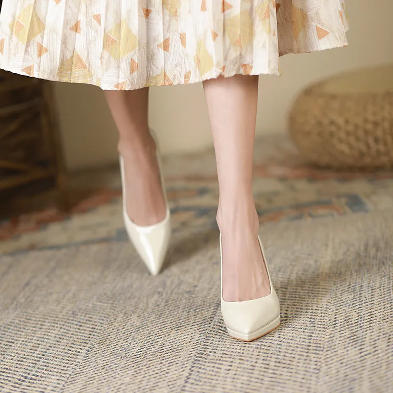 Zubumei Chunky Heel High Heels 8cm Women's-6