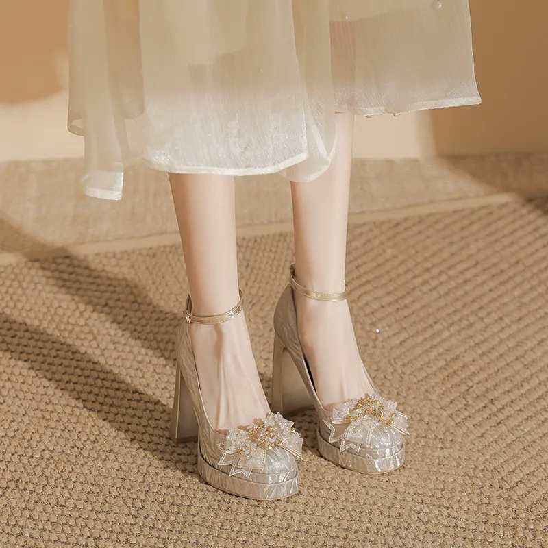 Zubumei Chunky Heel High Heels 11CM Women's-7