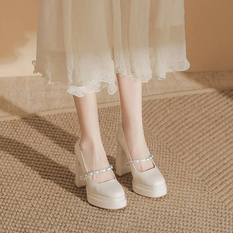 Zubumei Chunky Heel High Heels 11CM Women's-1