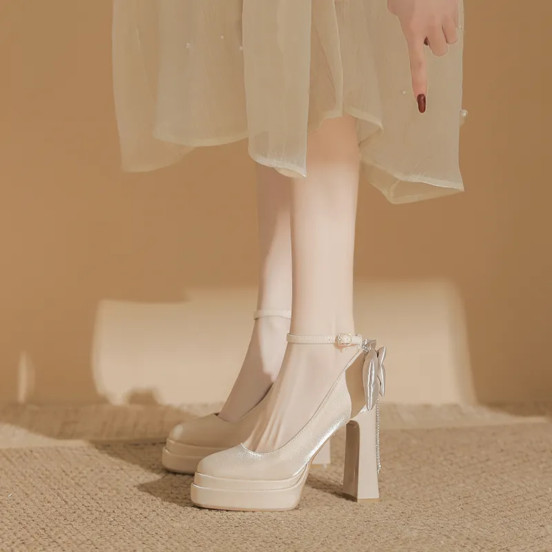 Zubumei Chunky Heel High Heels Women's-14