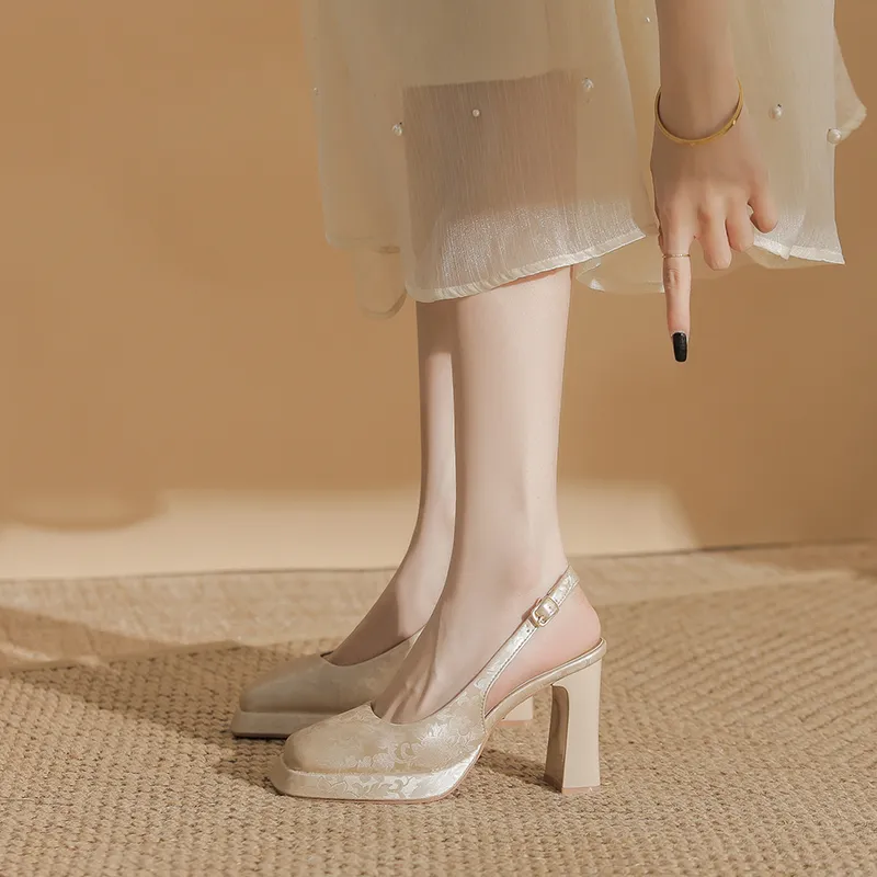 Zubumei Chunky Heel High Heels 9cm Women's-16