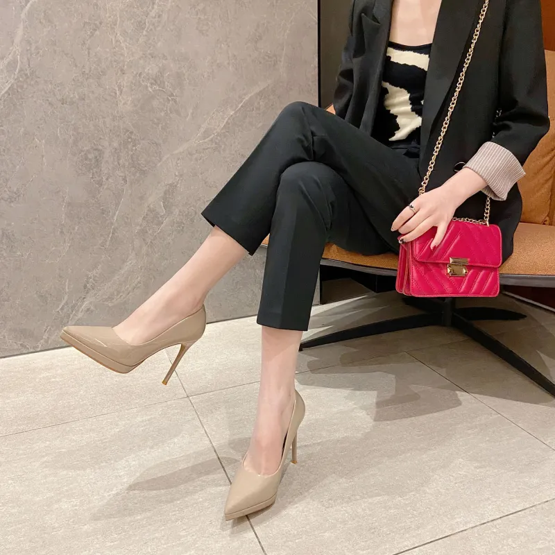 Zubumei Slim Heel High Heels 10.5CM Women's-5