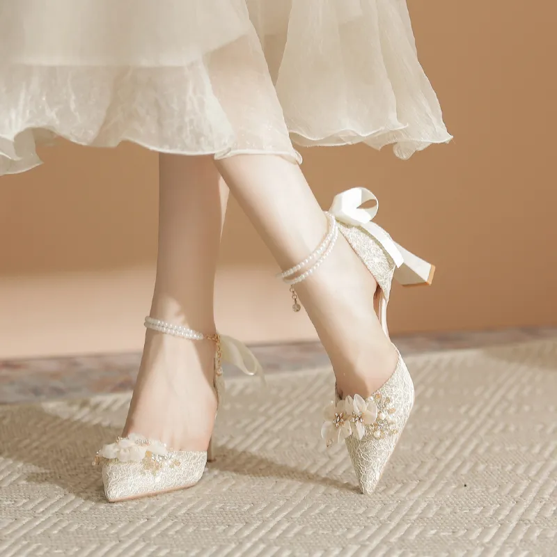 Zubumei High Heels Women's Champagne-6