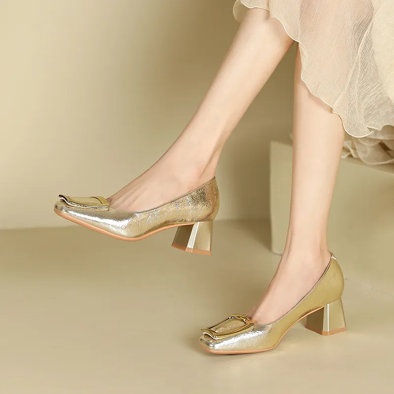 Zubumei Chunky Heel High Heels 5CM Women's-2