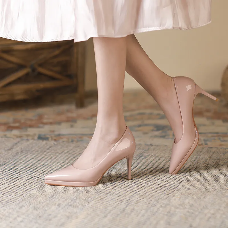 Zubumei Slim Heel High Heels 8cm Women's-27