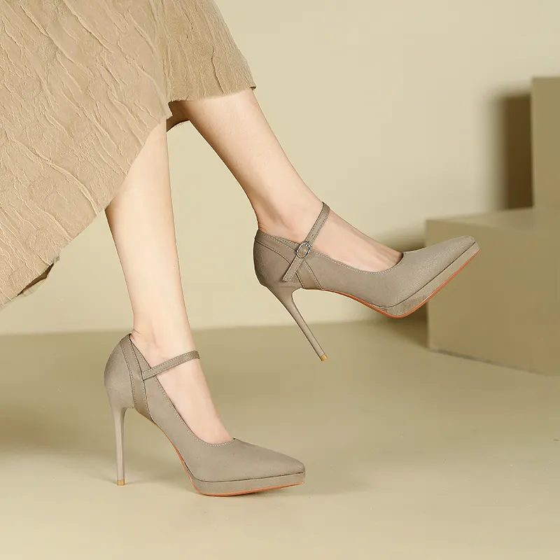 Zubumei Slim Heel High Heels 10CM Women's-10