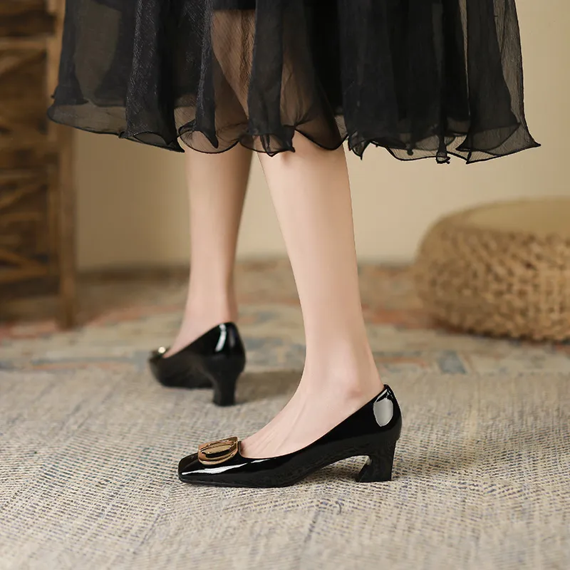Zubumei Chunky Heel High Heels 4cm Women's-8