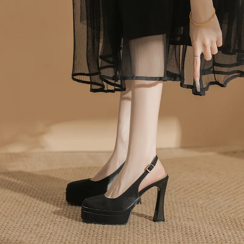 Zubumei Chunky Heel High Heels 11CM Women's-5