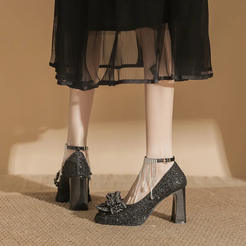 Zubumei Chunky Heel High Heels Women's-5