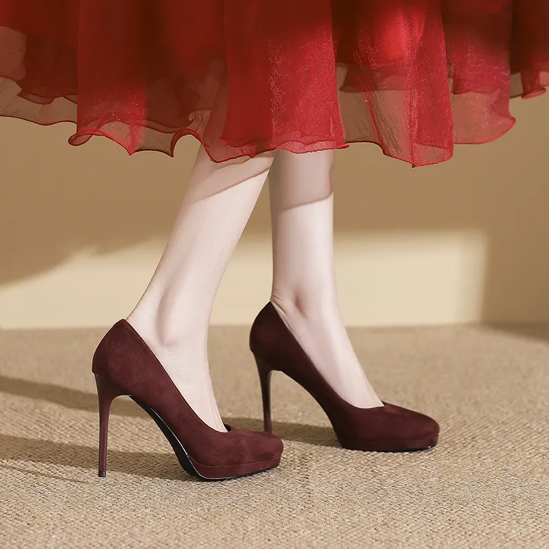 Zubumei Slim Heel High Heels 10CM Women's-9