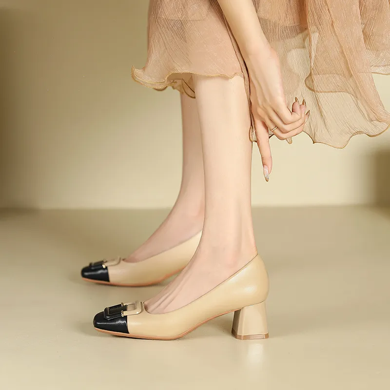 Zubumei Chunky Heel High Heels 5CM Women's-10