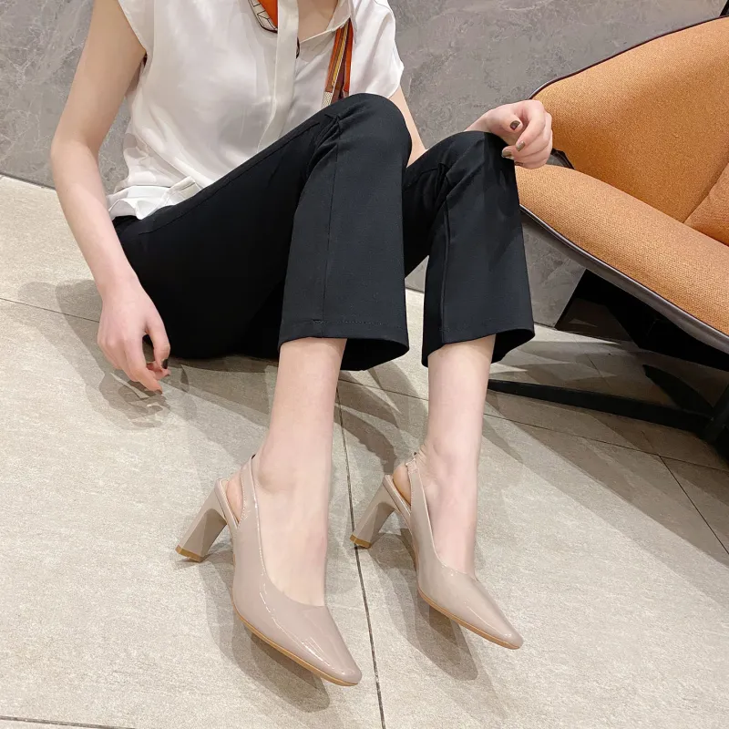 Zubumei Chunky Heel High Heels 7.5cm Women's-10