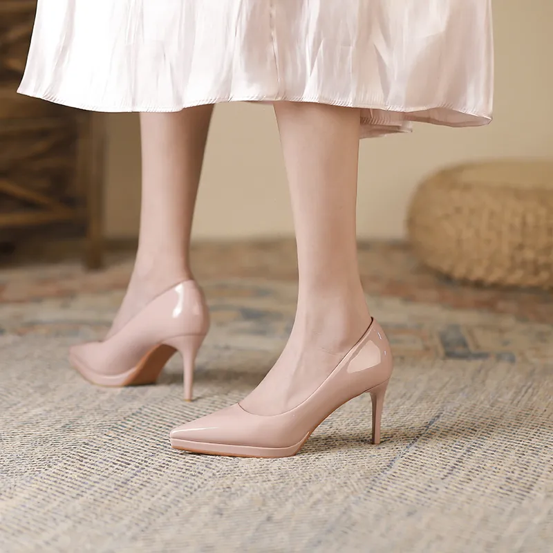 Zubumei Slim Heel High Heels 8cm Women's-25
