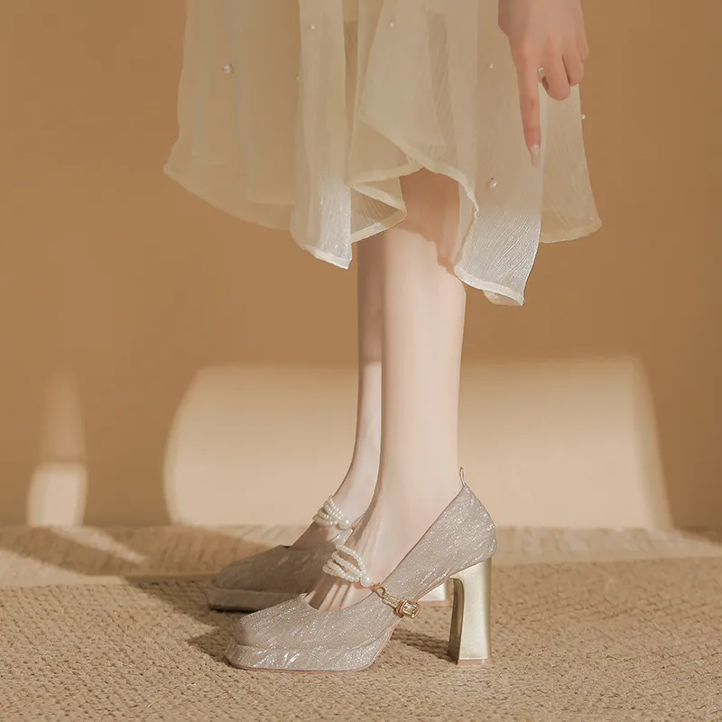 Zubumei Chunky Heel High Heels Women's-5