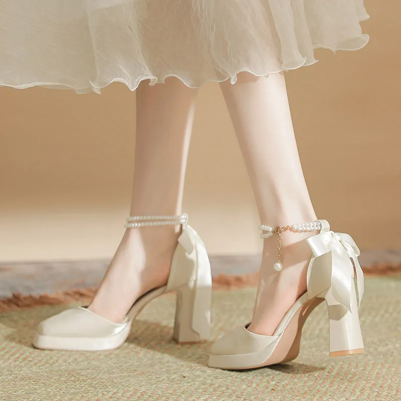 Zubumei Chunky Heel High Heels 7CM Women's-10