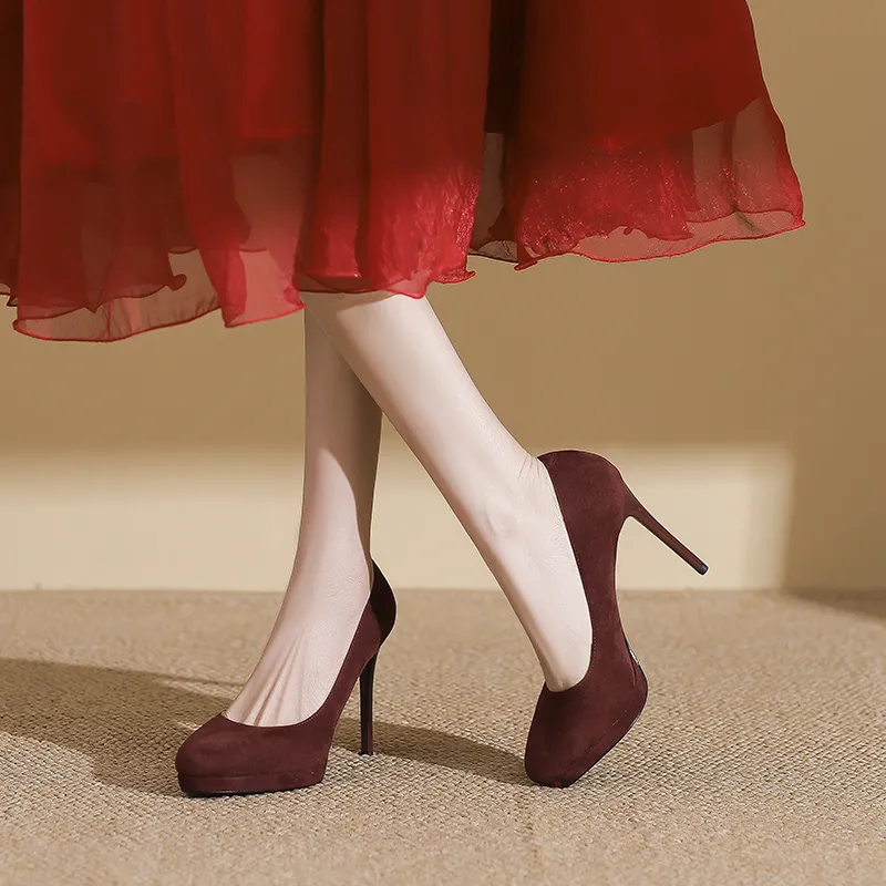 Zubumei Slim Heel High Heels 10CM Women's-8