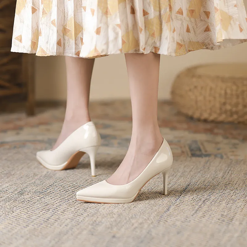 Zubumei Slim Heel High Heels 8cm Women's-11