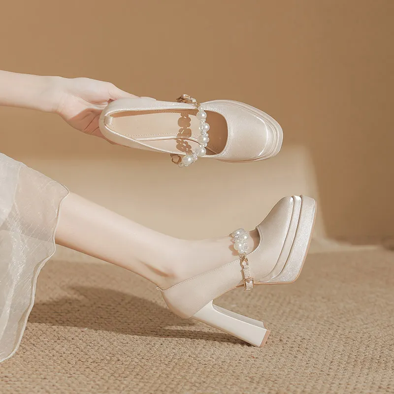 Zubumei Chunky Heel High Heels 11CM Women's-1