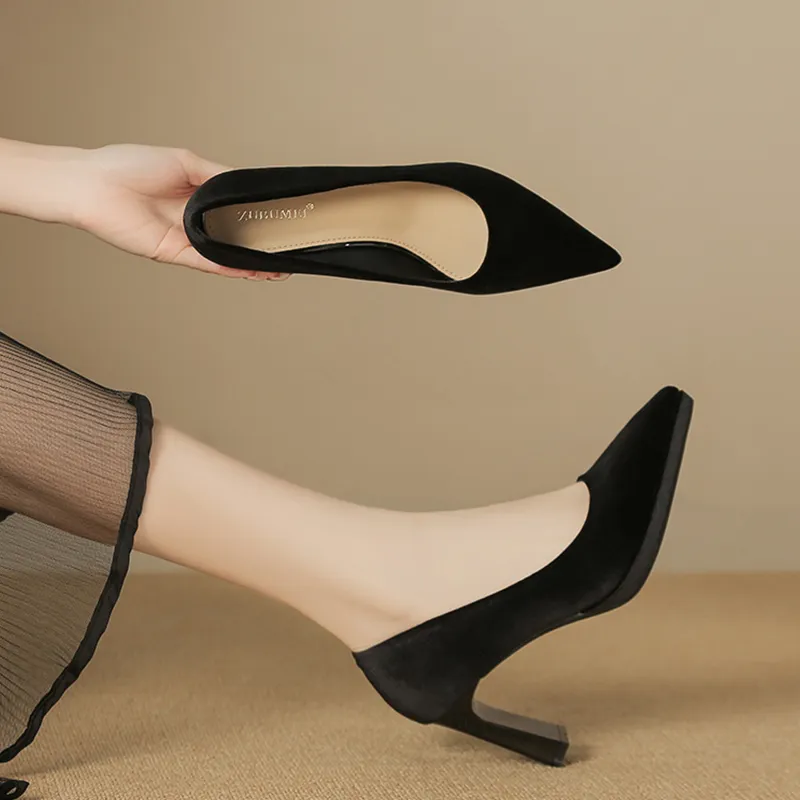 Zubumei Chunky Heel High Heels 8CM Women's-6
