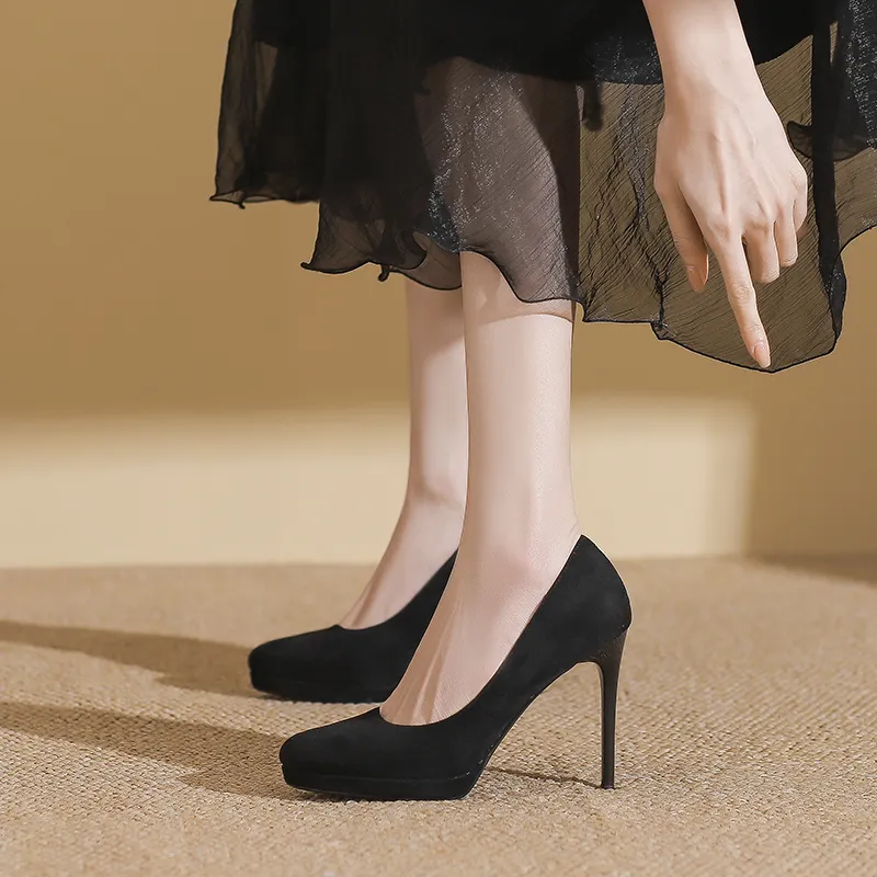 Zubumei Slim Heel High Heels 10CM Women's-3