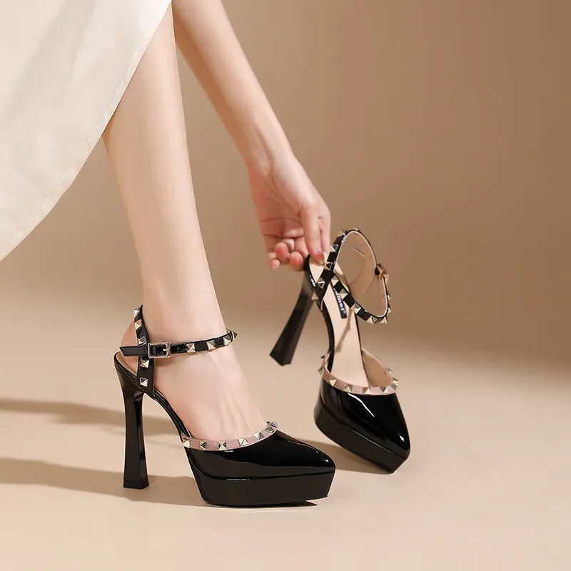 Zubumei Slim Heel High Heels 12CM Women's-3
